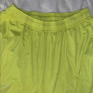 Neon yellow Reebok shorts